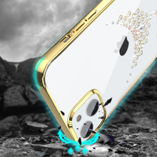 Заредете изображение във визуализатора на галерията – Kingxbar Sky Series luxury case with Swarovski crystals for iPhone 13 gold (Dew) - TopMag
