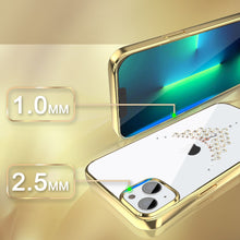 Заредете изображение във визуализатора на галерията – Kingxbar Sky Series luxury case with Swarovski crystals for iPhone 13 gold (Dew) - TopMag
