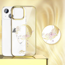 Заредете изображение във визуализатора на галерията – Kingxbar Moon Series luxury case with Swarovski crystals for iPhone 13 gold (Butterfly) - TopMag
