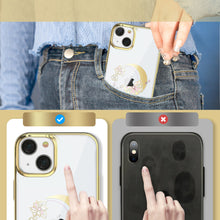 Заредете изображение във визуализатора на галерията – Kingxbar Moon Series luxury case with Swarovski crystals for iPhone 13 gold (Butterfly) - TopMag
