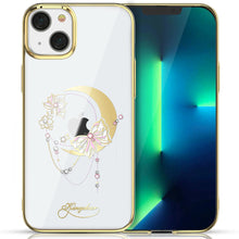 Заредете изображение във визуализатора на галерията – Kingxbar Moon Series luxury case with Swarovski crystals for iPhone 13 gold (Butterfly) - TopMag
