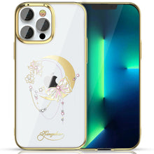 Заредете изображение във визуализатора на галерията – Kingxbar Moon Series luxury case with Swarovski crystals for iPhone 13 Pro gold (Butterfly) - TopMag
