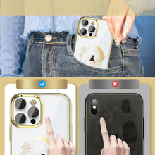 Заредете изображение във визуализатора на галерията – Kingxbar Moon Series luxury case with Swarovski crystals for iPhone 13 Pro gold (Butterfly) - TopMag
