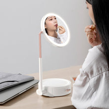 Заредете изображение във визуализатора на галерията – Baseus Smart Beauty Series Lighted Makeup Mirror with Storage Box white (DGZM-02) - TopMag
