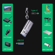Заредете изображение във визуализатора на галерията – USB C (female) - USB (male) adapter Ugreen US276 USB 5Gb/s - gray
