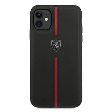 Заредете изображение във визуализатора на галерията – Ferrari FEOMSHCN61BK iPhone 11 6,1" / Xr czarny/black hardcase Off Track Leather Nylon Stripe - TopMag
