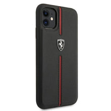 Заредете изображение във визуализатора на галерията – Ferrari FEOMSHCN61BK iPhone 11 6,1" / Xr czarny/black hardcase Off Track Leather Nylon Stripe - TopMag
