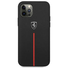 Заредете изображение във визуализатора на галерията – Ferrari FEOMSHCP12MBK iPhone 12/12 Pro czarny/black hardcase Off Track Leather Nylon Stripe - TopMag
