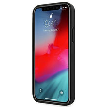 Заредете изображение във визуализатора на галерията – Ferrari FEOMSHCP12MBK iPhone 12/12 Pro czarny/black hardcase Off Track Leather Nylon Stripe - TopMag
