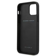 Заредете изображение във визуализатора на галерията – Ferrari FEOMSHCP12MBK iPhone 12/12 Pro czarny/black hardcase Off Track Leather Nylon Stripe - TopMag
