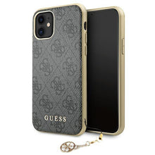 Заредете изображение във визуализатора на галерията – Guess GUHCN61GF4GGR iPhone 11 6,1" / Xr grey/szary hard case 4G Charms Collection - TopMag
