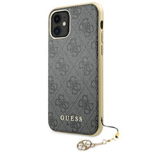 Заредете изображение във визуализатора на галерията – Guess GUHCN61GF4GGR iPhone 11 6,1" / Xr grey/szary hard case 4G Charms Collection - TopMag

