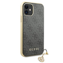 Заредете изображение във визуализатора на галерията – Guess GUHCN61GF4GGR iPhone 11 6,1" / Xr grey/szary hard case 4G Charms Collection - TopMag
