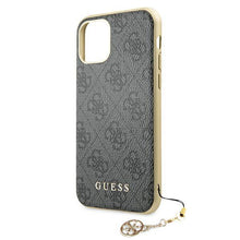 Заредете изображение във визуализатора на галерията – Guess GUHCN61GF4GGR iPhone 11 6,1" / Xr grey/szary hard case 4G Charms Collection - TopMag
