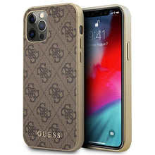 Заредете изображение във визуализатора на галерията – Guess GUHCP12MG4GB iPhone 12/12 Pro 6,1" brązowy/brown hard case 4G Collection - TopMag
