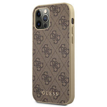 Заредете изображение във визуализатора на галерията – Guess GUHCP12MG4GB iPhone 12/12 Pro 6,1" brązowy/brown hard case 4G Collection - TopMag

