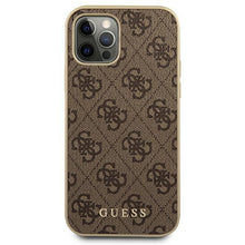 Заредете изображение във визуализатора на галерията – Guess GUHCP12MG4GB iPhone 12/12 Pro 6,1" brązowy/brown hard case 4G Collection - TopMag
