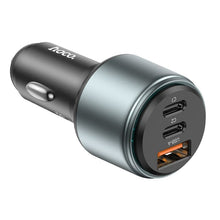 Заредете изображение във визуализатора на галерията – HOCO car charger USB QC + 2x Type C PD 95W Galloper NZ9 black
