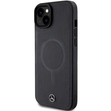 Заредете изображение във визуализатора на галерията – Mercedes Smooth Leather MagSafe case for iPhone 15 Plus - black
