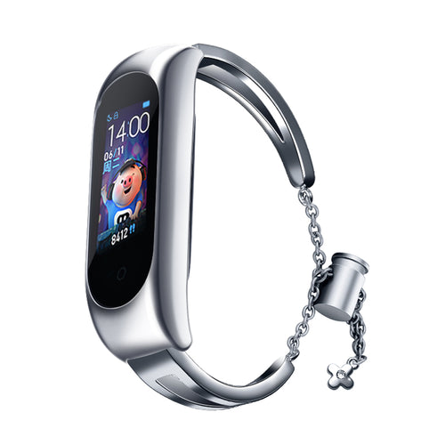 Replacment metal band bracelet strap for Xiaomi Mi Band 6 / 5 / 4 / 3 silver - TopMag