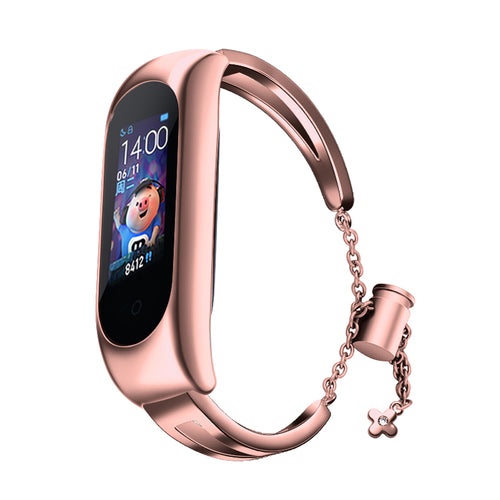 Replacment metal band bracelet strap for Xiaomi Mi Band 6 / 5 / 4 / 3 pink - TopMag