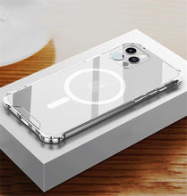 Заредете изображение във визуализатора на галерията – Clear Magnetic Case MagSafe durable gel flexible case for iPhone 13 mini transparent - TopMag
