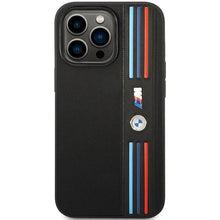 Заредете изображение във визуализатора на галерията – Case BMW BMHCP14X22PPMK iPhone 14 Pro Max 6.7" black/black Tricolor M Collection
