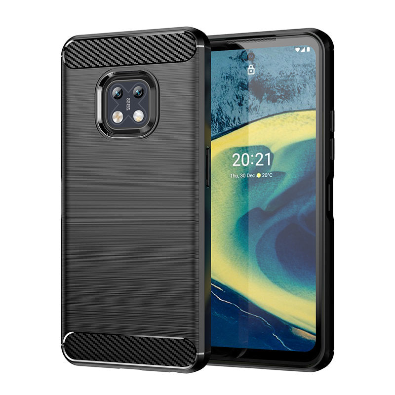 Carbon Case Flexible cover for Nokia XR20 black - TopMag