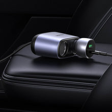 Заредете изображение във визуализатора на галерията – Ugreen USB / USB Type C car charger with splitter 2x car socket gray (CD252 30886) - TopMag
