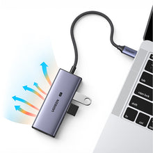 Заредете изображение във визуализатора на галерията – Ugreen 4in1 multi-functional HUB USB Type C - 3x USB 3.2 Gen 1 / HDMI 2.1 8K 30Hz gray (50629 CM500) - TopMag
