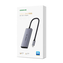 Заредете изображение във визуализатора на галерията – Ugreen 4in1 multi-functional HUB USB Type C - 3x USB 3.2 Gen 1 / HDMI 2.1 8K 30Hz gray (50629 CM500) - TopMag
