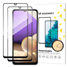 Заредете изображение във визуализатора на галерията – Wozinsky Set of 2x Super Strength Full Glue Tempered Glass Full Screen with Frame Case Friendly Samsung Galaxy A32 4G Black - TopMag
