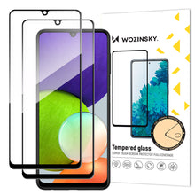 Заредете изображение във визуализатора на галерията – Wozinsky 2x Tempered Glass Full Glue Super Tough Screen Protector Full Coveraged with Frame Case Friendly for Samsung Galaxy A22 4G black - TopMag
