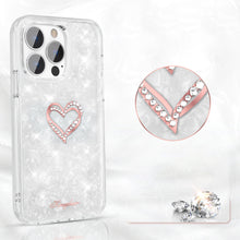 Заредете изображение във визуализатора на галерията – Kingxbar Epoxy Series case cover with original Swarovski crystals iPhone 13 Pro white - TopMag
