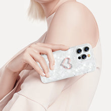 Заредете изображение във визуализатора на галерията – Kingxbar Epoxy Series case cover with original Swarovski crystals iPhone 13 Pro white - TopMag
