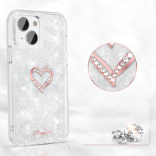 Заредете изображение във визуализатора на галерията – Kingxbar Epoxy Series case cover with original Swarovski crystals iPhone 13 white - TopMag
