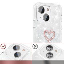 Заредете изображение във визуализатора на галерията – Kingxbar Epoxy Series case cover with original Swarovski crystals iPhone 13 white - TopMag

