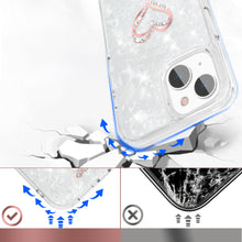 Заредете изображение във визуализатора на галерията – Kingxbar Epoxy Series case cover with original Swarovski crystals iPhone 13 white - TopMag

