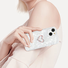 Заредете изображение във визуализатора на галерията – Kingxbar Epoxy Series case cover with original Swarovski crystals iPhone 13 white - TopMag
