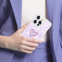 Заредете изображение във визуализатора на галерията – Kingxbar Epoxy Series case cover with original Swarovski crystals iPhone 13 Pro Max purple - TopMag
