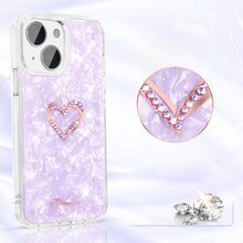 Заредете изображение във визуализатора на галерията – Kingxbar Epoxy Series case cover with original Swarovski crystals iPhone 13 purple - TopMag
