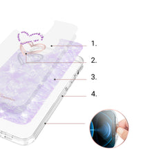 Заредете изображение във визуализатора на галерията – Kingxbar Epoxy Series case cover with original Swarovski crystals iPhone 13 purple - TopMag

