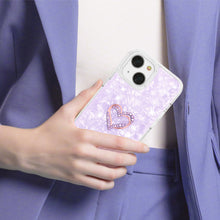 Заредете изображение във визуализатора на галерията – Kingxbar Epoxy Series case cover with original Swarovski crystals iPhone 13 purple - TopMag
