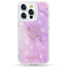 Заредете изображение във визуализатора на галерията – Kingxbar Epoxy Series case cover with original Swarovski crystals iPhone 13 Pro Max marble - TopMag
