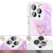 Заредете изображение във визуализатора на галерията – Kingxbar Epoxy Series case cover with original Swarovski crystals iPhone 13 Pro marble - TopMag
