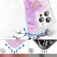 Заредете изображение във визуализатора на галерията – Kingxbar Epoxy Series case cover with original Swarovski crystals iPhone 13 Pro marble - TopMag
