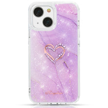 Заредете изображение във визуализатора на галерията – Kingxbar Epoxy Series case cover with original Swarovski crystals iPhone 13 marble - TopMag
