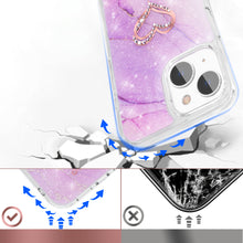 Заредете изображение във визуализатора на галерията – Kingxbar Epoxy Series case cover with original Swarovski crystals iPhone 13 marble - TopMag
