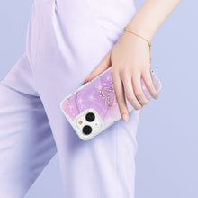 Заредете изображение във визуализатора на галерията – Kingxbar Epoxy Series case cover with original Swarovski crystals iPhone 13 marble - TopMag
