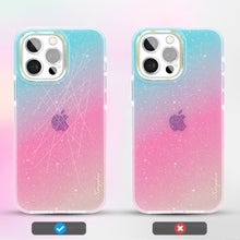 Заредете изображение във визуализатора на галерията – Kingxbar Ombre Series colorful glitter case for iPhone 13 Pro Blue-pink - TopMag

